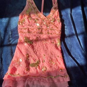 Bebe Sparkly Pink Dress